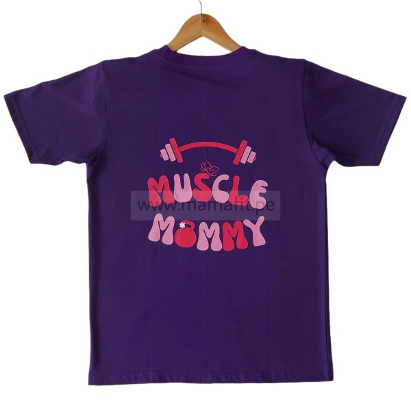 Polo deportivo Muscle Mommy morado (L)