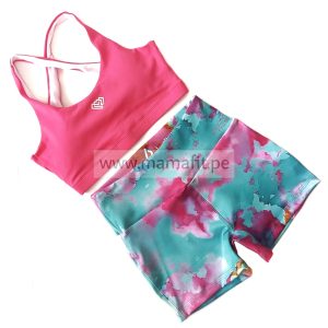 Conjunto deportivo print fucsia (S-M)