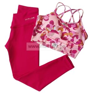 Conjunto deportivo print fucsia (S-M)