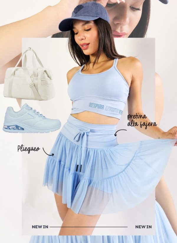 Falda short siena celeste (S y M) - Imagen 2