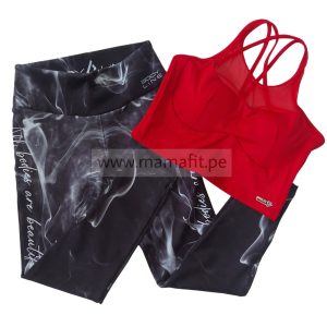Conjunto deportivo print negro (S-M)