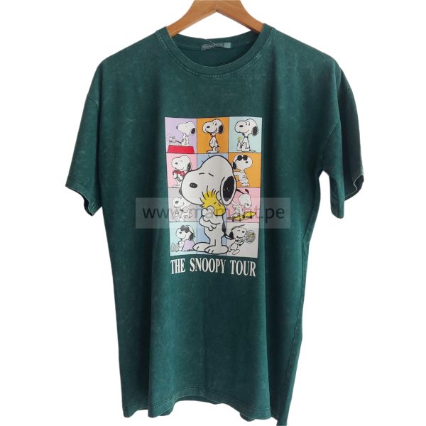 Polo oversize snoopy verde