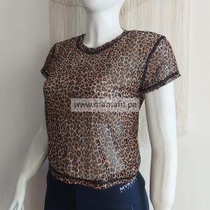 Sudadera tull animal print marrón (S-M)