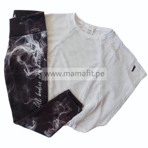 Conjunto print blanco (talla L)