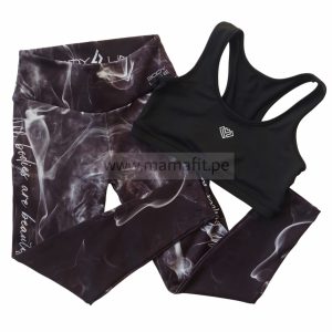 Conjunto deportivo print negro (L)