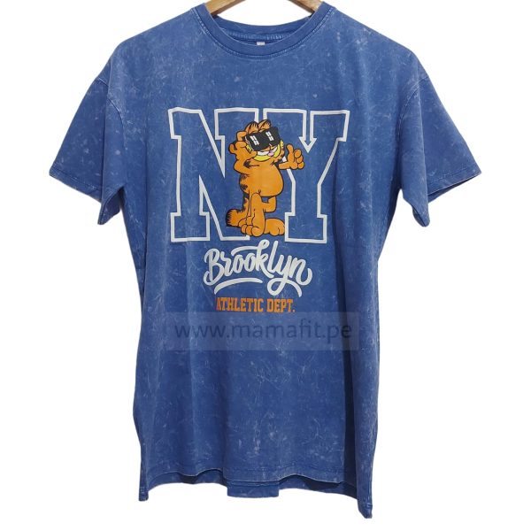 Polo oversize garfield azul