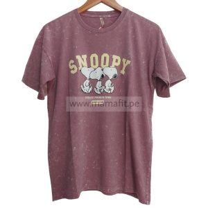 Polo oversize snoopy guinda