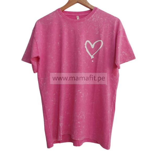 Polo oversize love fucsia