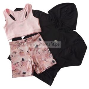 Conjunto deportivo print rosa (S-M)