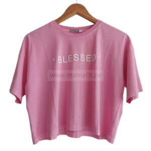 Polo crop oversize rosa