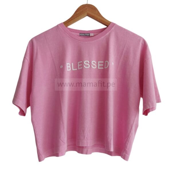 Polo crop oversize rosa