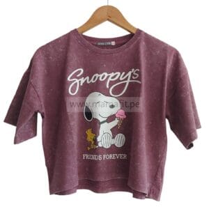 Polo crop oversize guinda