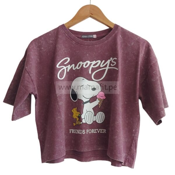 Polo crop oversize guinda
