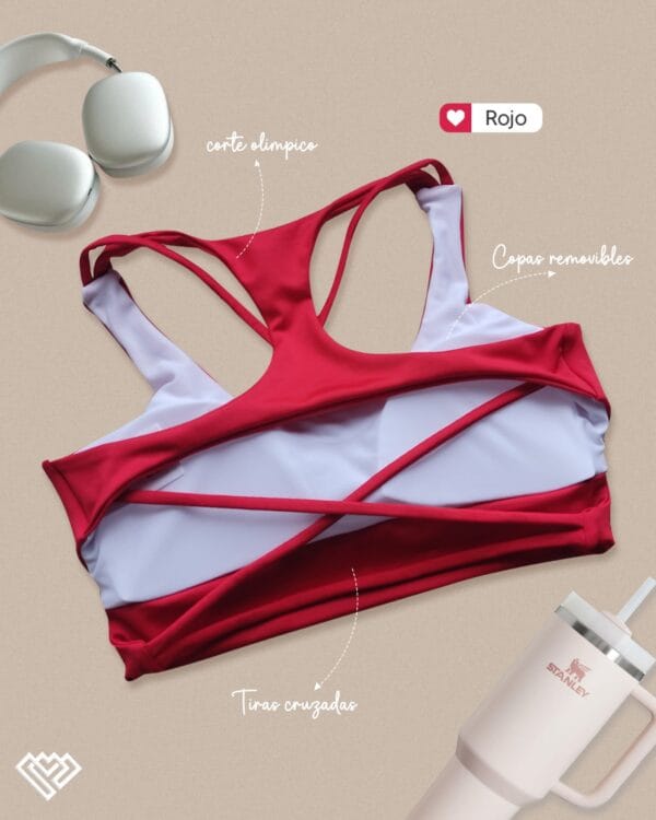 Top velvet rojo - Imagen 2