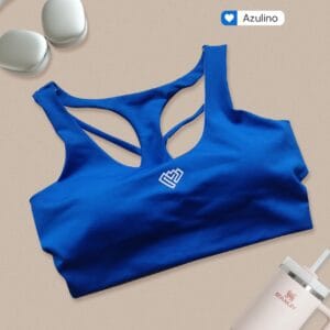 Top velvet azulino