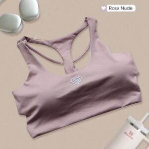 Top velvet rosa nude